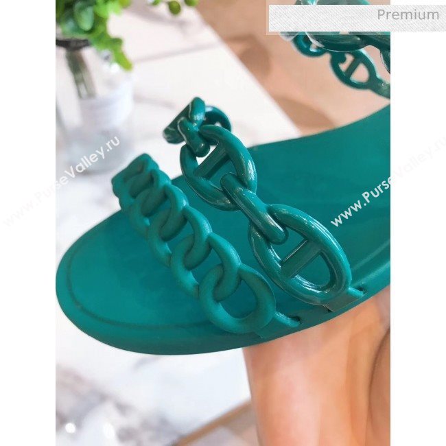  Hermes &quot;Chaine dAncre&quot; PVC Slipper Sandal Green 2020 (ME-20042036)
