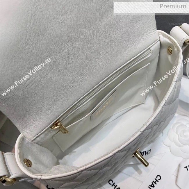Chanel Lambskin &amp; Calfskin Flap Bag AS1737 White 2020 (SS-20042224)