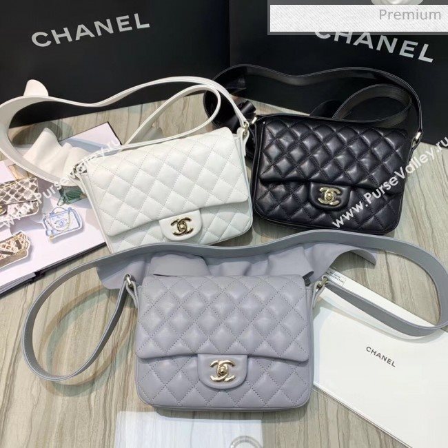 Chanel Lambskin &amp; Calfskin Flap Bag AS1737 White 2020 (SS-20042224)