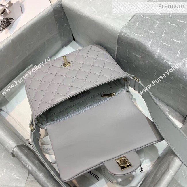 Chanel Lambskin &amp; Calfskin Flap Bag AS1737 Grey 2020 (SS-20042225)