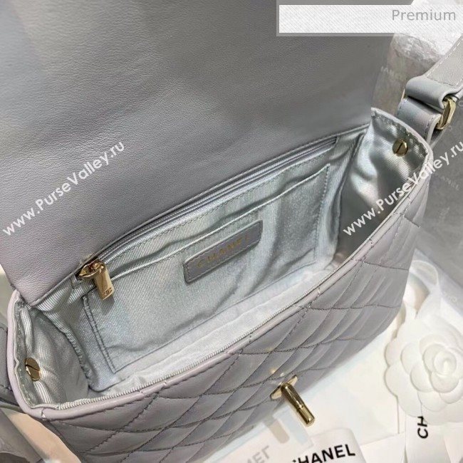Chanel Lambskin &amp; Calfskin Flap Bag AS1737 Grey 2020 (SS-20042225)