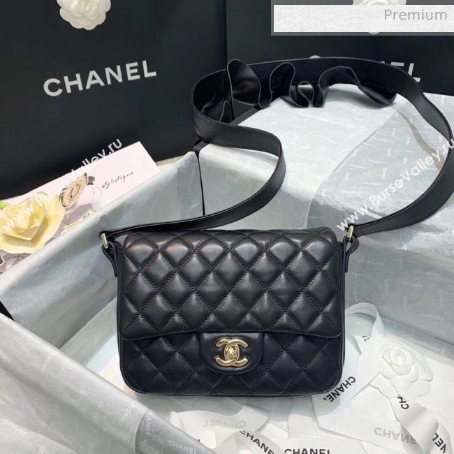 Chanel Lambskin &amp; Calfskin Flap Bag AS1737 Black 2020 (SS-20042226)