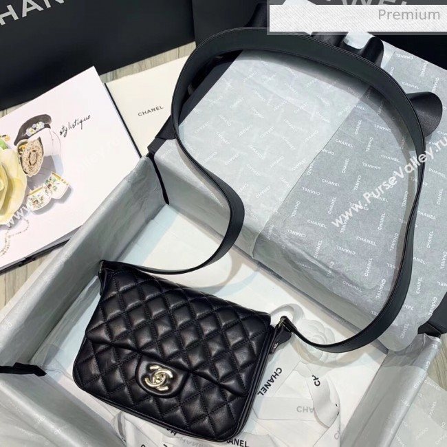 Chanel Lambskin &amp; Calfskin Flap Bag AS1737 Black 2020 (SS-20042226)