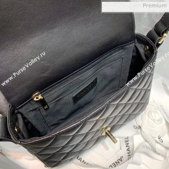 Chanel Lambskin &amp; Calfskin Flap Bag AS1737 Black 2020 (SS-20042226)