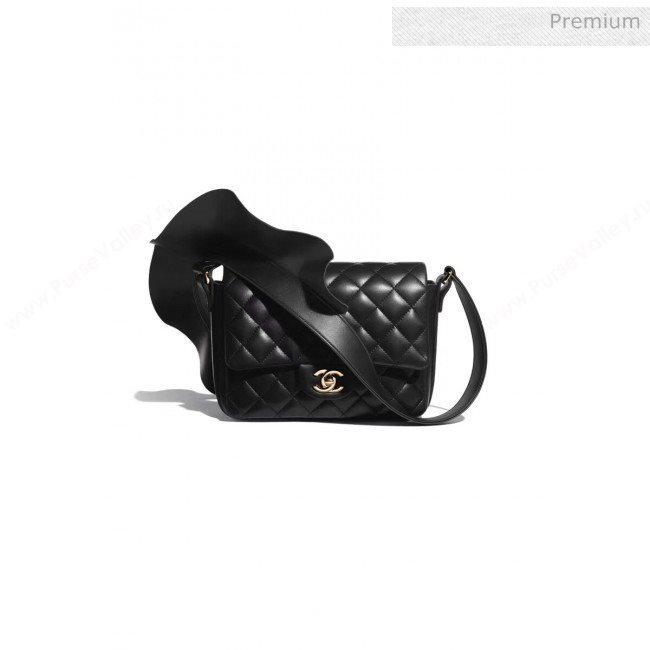 Chanel Lambskin &amp; Calfskin Flap Bag AS1737 Black 2020 (SS-20042226)