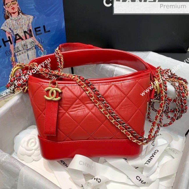 Chanel Calfskin CHANELS GABRIELLE Small Hobo Bag AS0865 Red 2020 (SS-20042228)