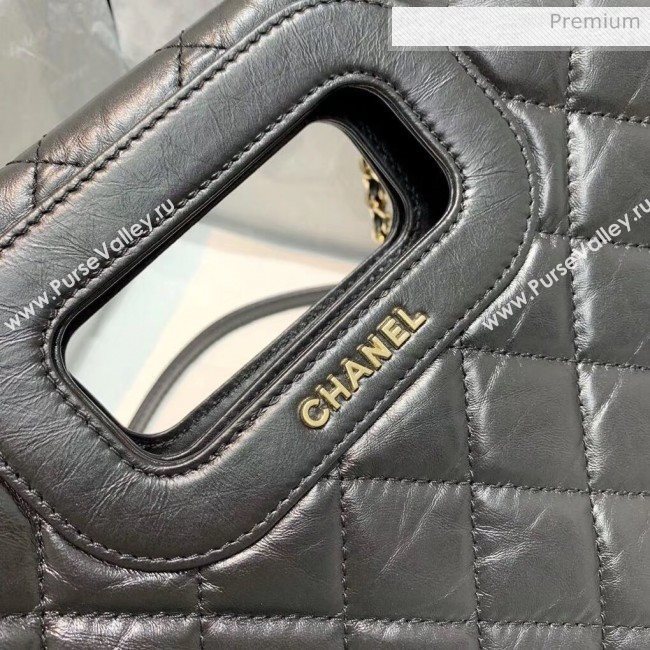 Chanel Aged Calfskin Flap Bag With Chrams AS1430 Black 2020 (JY-20042235)