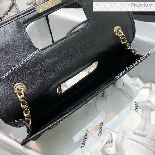 Chanel Aged Calfskin Flap Bag With Chrams AS1430 Black 2020 (JY-20042235)