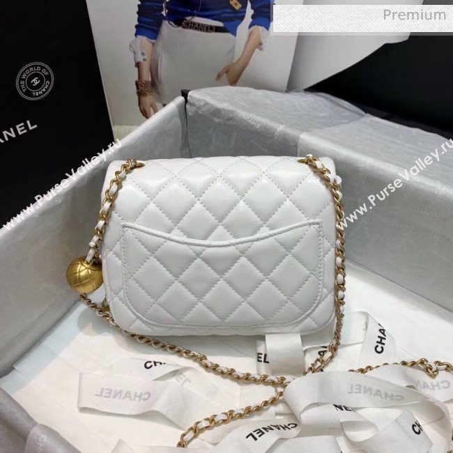 Chanel Lambskin &amp; Gold-Tone Metal Flap Bag AS1786 White 2020 (JY-20042236)