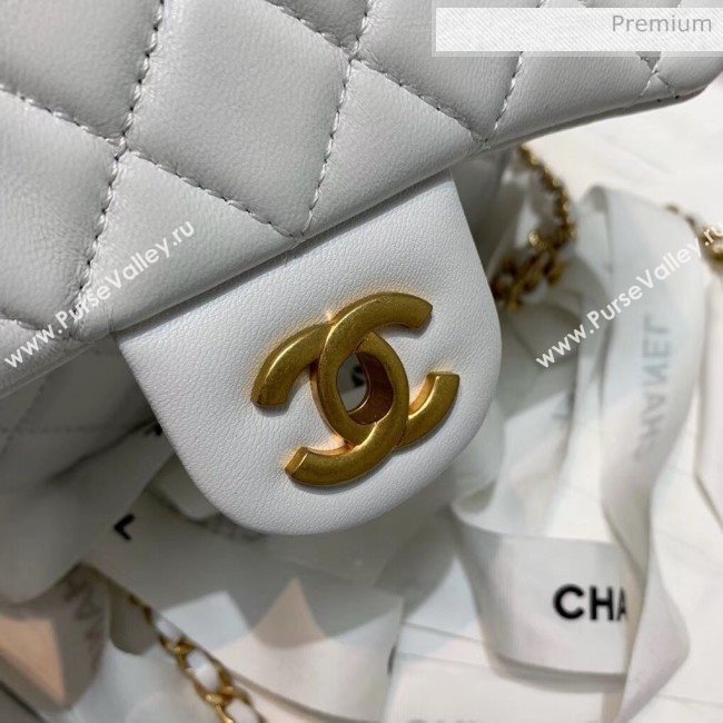 Chanel Lambskin &amp; Gold-Tone Metal Flap Bag AS1786 White 2020 (JY-20042236)