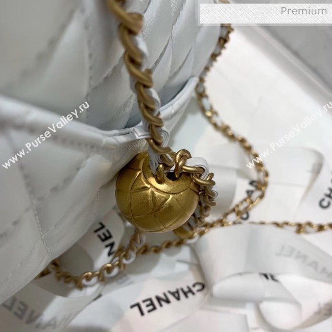 Chanel Lambskin &amp; Gold-Tone Metal Flap Bag AS1786 White 2020 (JY-20042236)