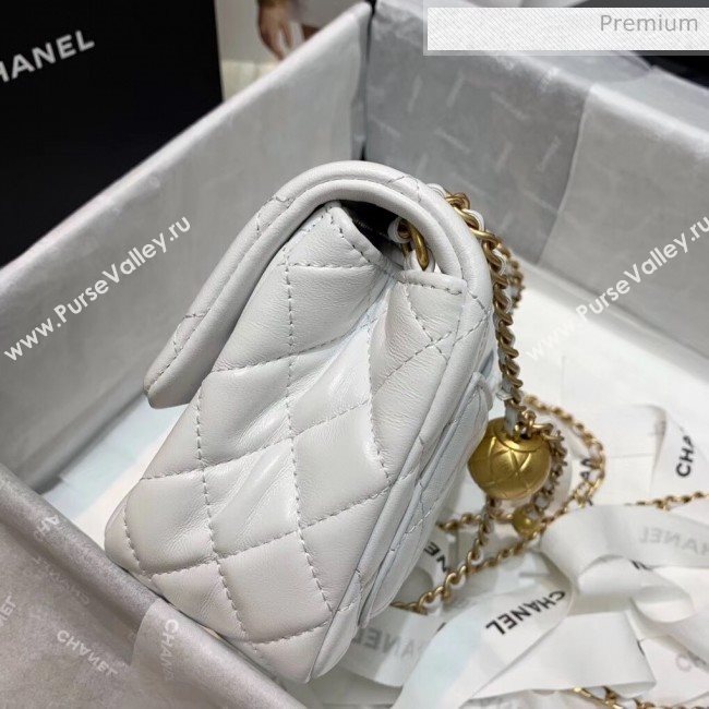 Chanel Lambskin &amp; Gold-Tone Metal Flap Bag AS1786 White 2020 (JY-20042236)