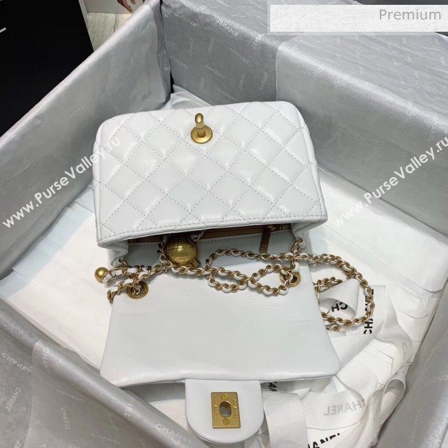 Chanel Lambskin &amp; Gold-Tone Metal Flap Bag AS1786 White 2020 (JY-20042236)