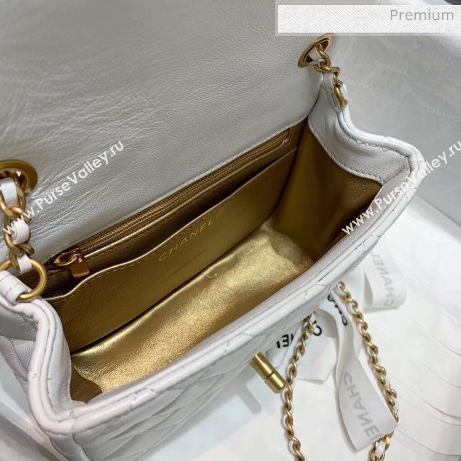 Chanel Lambskin &amp; Gold-Tone Metal Flap Bag AS1786 White 2020 (JY-20042236)