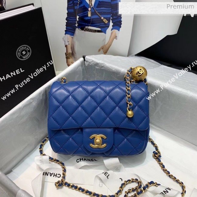 Chanel Lambskin &amp; Gold-Tone Metal Flap Bag AS1786 Blue 2020 (SS-20042237)