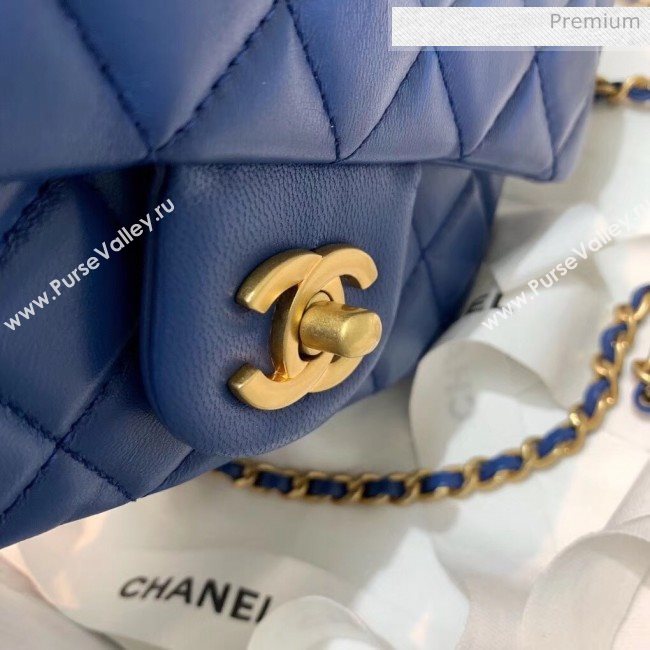 Chanel Lambskin &amp; Gold-Tone Metal Flap Bag AS1786 Blue 2020 (SS-20042237)