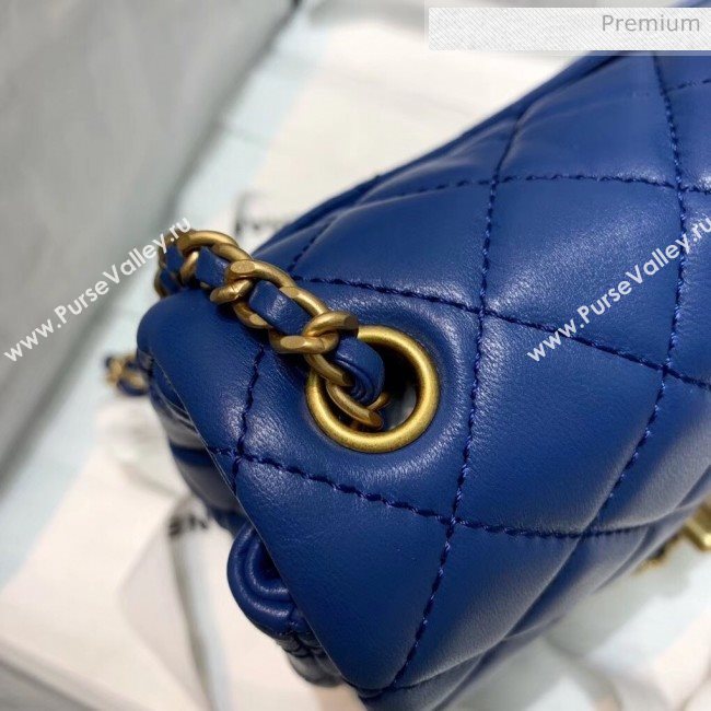 Chanel Lambskin &amp; Gold-Tone Metal Flap Bag AS1786 Blue 2020 (SS-20042237)