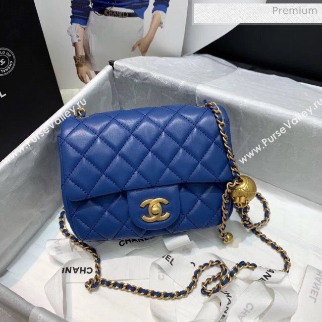 Chanel Lambskin &amp; Gold-Tone Metal Flap Bag AS1786 Blue 2020 (SS-20042237)