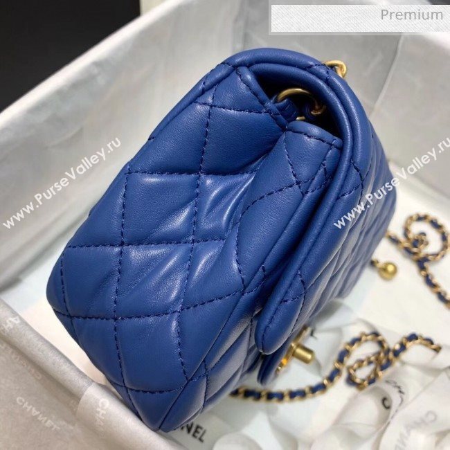 Chanel Lambskin &amp; Gold-Tone Metal Flap Bag AS1786 Blue 2020 (SS-20042237)