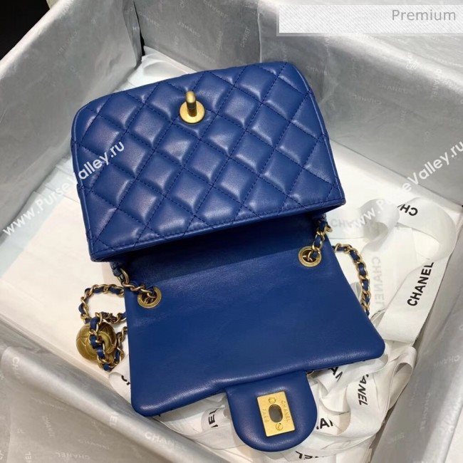 Chanel Lambskin &amp; Gold-Tone Metal Flap Bag AS1786 Blue 2020 (SS-20042237)