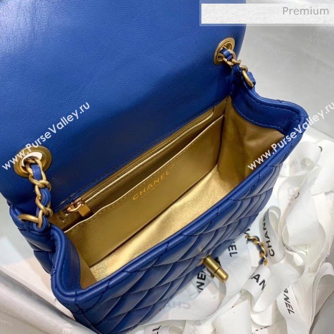 Chanel Lambskin &amp; Gold-Tone Metal Flap Bag AS1786 Blue 2020 (SS-20042237)