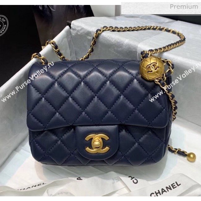 Chanel Lambskin &amp; Gold-Tone Metal Flap Bag AS1786 Navy Blue 2020 (SS-20042038)