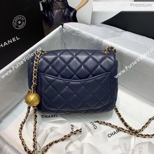 Chanel Lambskin &amp; Gold-Tone Metal Flap Bag AS1786 Navy Blue 2020 (SS-20042038)