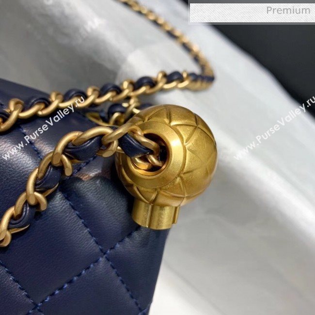 Chanel Lambskin &amp; Gold-Tone Metal Flap Bag AS1786 Navy Blue 2020 (SS-20042038)