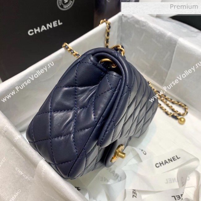 Chanel Lambskin &amp; Gold-Tone Metal Flap Bag AS1786 Navy Blue 2020 (SS-20042038)