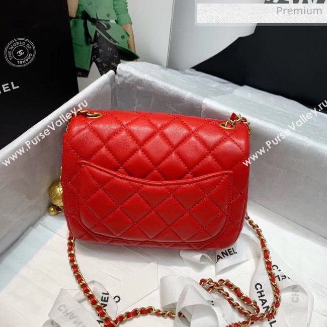 Chanel Lambskin &amp; Gold-Tone Metal Flap Bag AS1786 Red 2020 (SS-20042239)