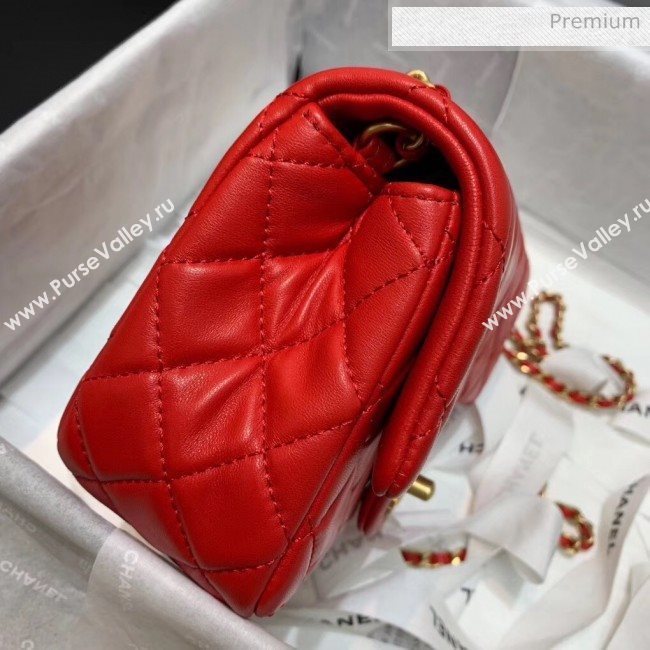 Chanel Lambskin &amp; Gold-Tone Metal Flap Bag AS1786 Red 2020 (SS-20042239)