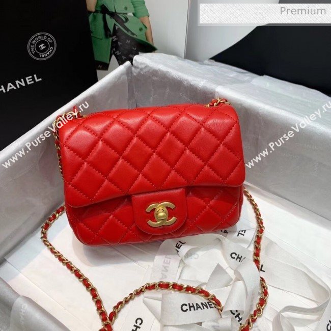 Chanel Lambskin &amp; Gold-Tone Metal Flap Bag AS1786 Red 2020 (SS-20042239)