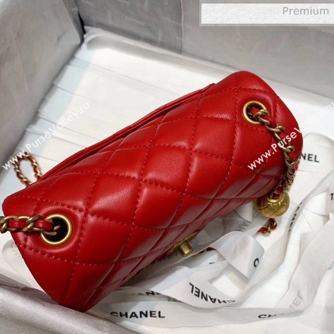 Chanel Lambskin &amp; Gold-Tone Metal Flap Bag AS1786 Red 2020 (SS-20042239)