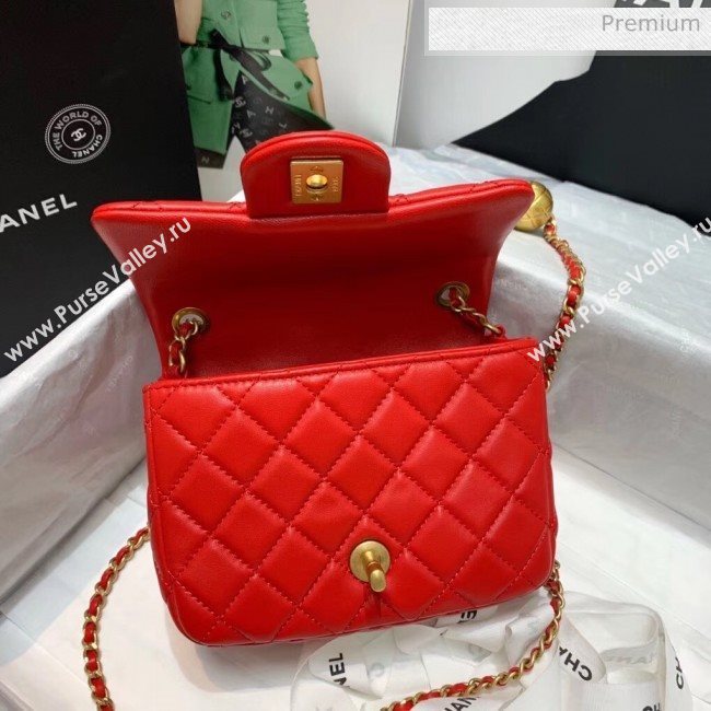 Chanel Lambskin &amp; Gold-Tone Metal Flap Bag AS1786 Red 2020 (SS-20042239)