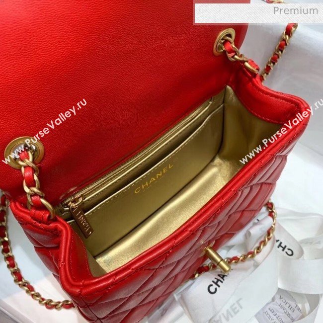 Chanel Lambskin &amp; Gold-Tone Metal Flap Bag AS1786 Red 2020 (SS-20042239)