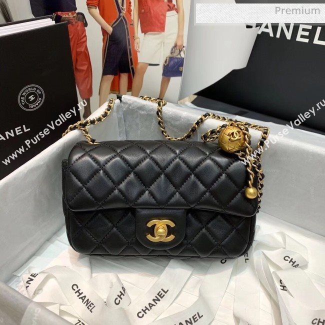 Chanel Lambskin &amp; Gold-Tone Metal Flap Bag AS1787 Black 2020 (SS-20042240)