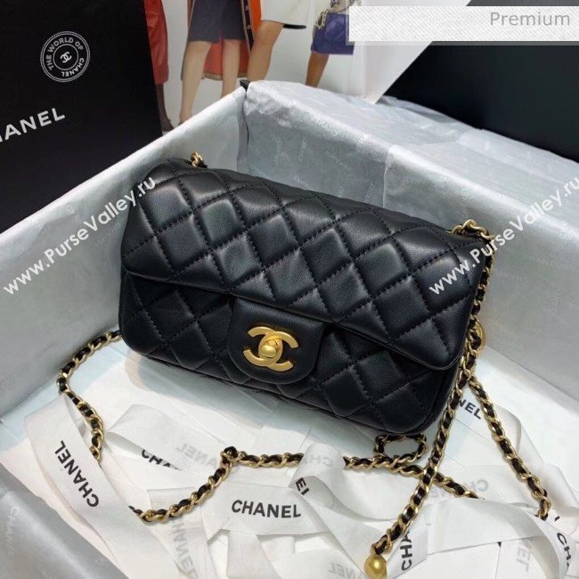 Chanel Lambskin &amp; Gold-Tone Metal Flap Bag AS1787 Black 2020 (SS-20042240)