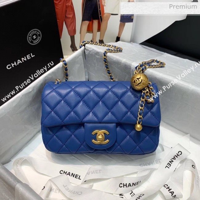 Chanel Lambskin &amp; Gold-Tone Metal Flap Bag AS1787 Blue 2020 (SS-20042241)