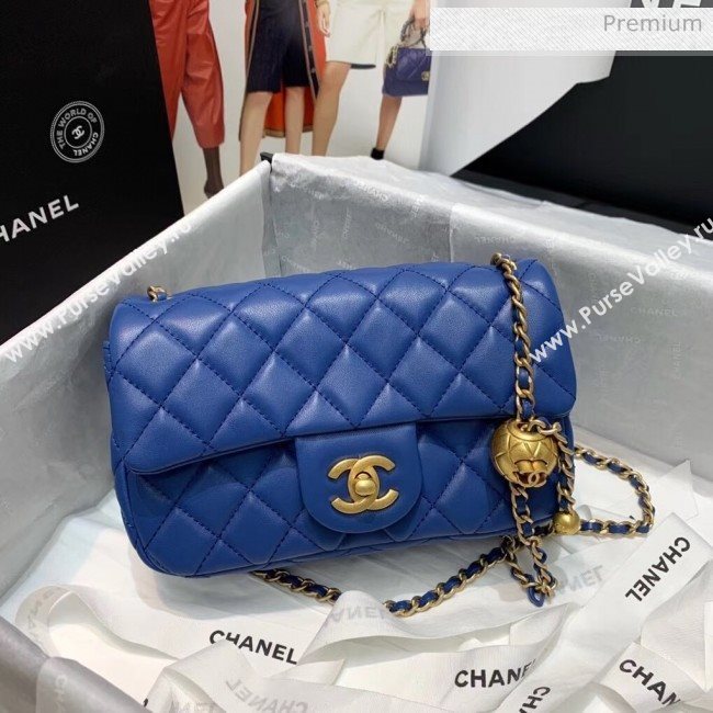 Chanel Lambskin &amp; Gold-Tone Metal Flap Bag AS1787 Blue 2020 (SS-20042241)