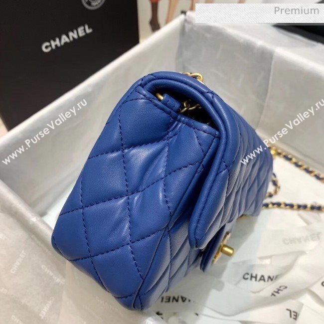 Chanel Lambskin &amp; Gold-Tone Metal Flap Bag AS1787 Blue 2020 (SS-20042241)