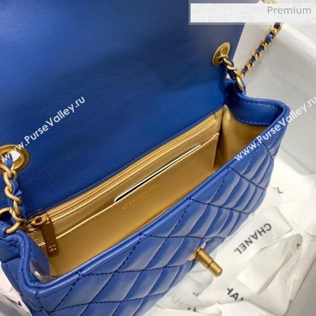 Chanel Lambskin &amp; Gold-Tone Metal Flap Bag AS1787 Blue 2020 (SS-20042241)