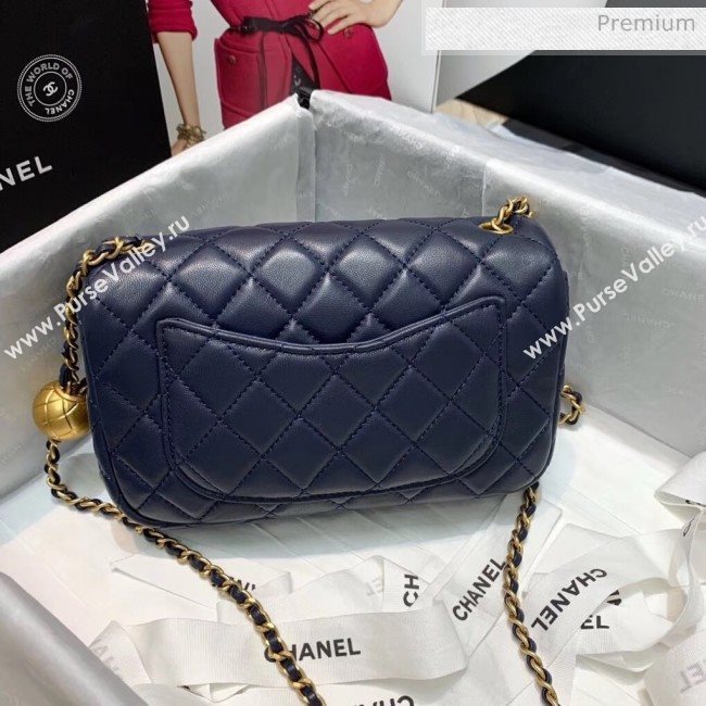 Chanel Lambskin &amp; Gold-Tone Metal Flap Bag AS1787 Navy Blue 2020 (SS-20042243)