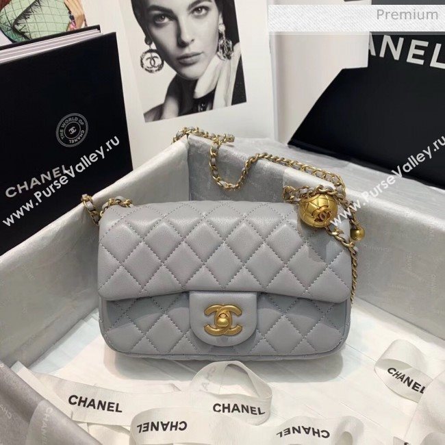 Chanel Lambskin &amp; Gold-Tone Metal Flap Bag AS1787 Grey 2020 (SS-20042244)