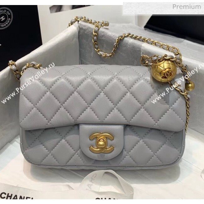 Chanel Lambskin &amp; Gold-Tone Metal Flap Bag AS1787 Grey 2020 (SS-20042244)