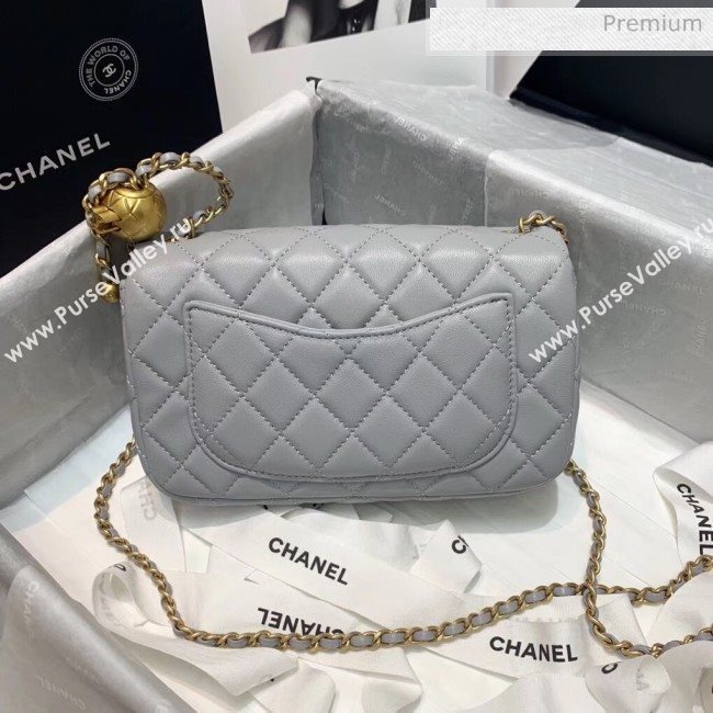 Chanel Lambskin &amp; Gold-Tone Metal Flap Bag AS1787 Grey 2020 (SS-20042244)