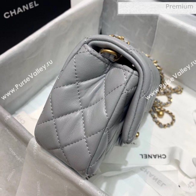 Chanel Lambskin &amp; Gold-Tone Metal Flap Bag AS1787 Grey 2020 (SS-20042244)