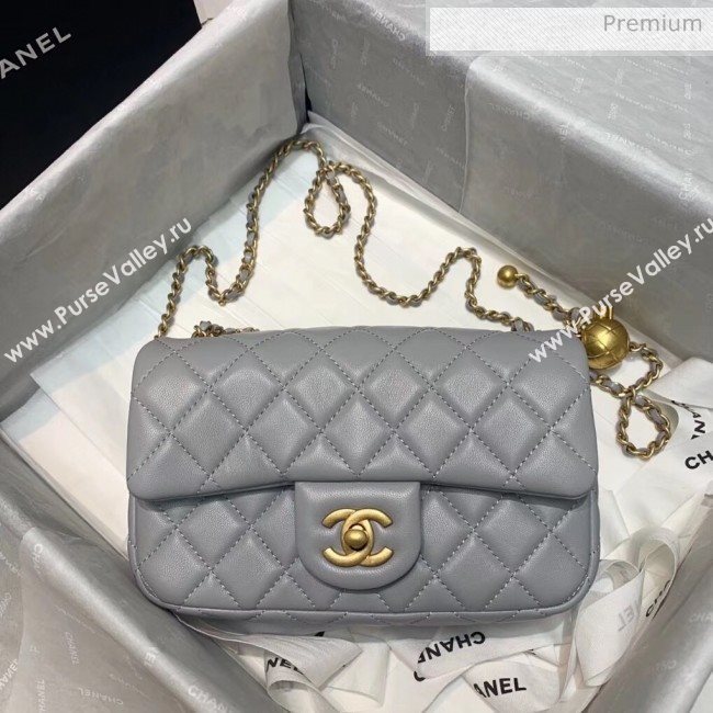 Chanel Lambskin &amp; Gold-Tone Metal Flap Bag AS1787 Grey 2020 (SS-20042244)