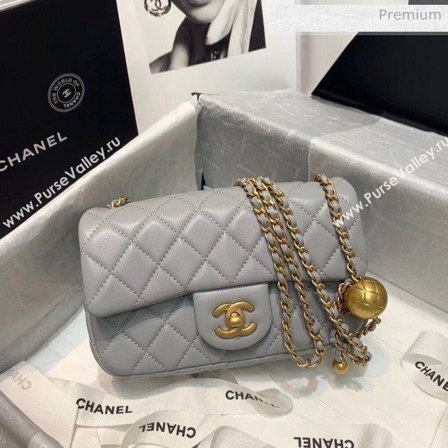 Chanel Lambskin &amp; Gold-Tone Metal Flap Bag AS1787 Grey 2020 (SS-20042244)