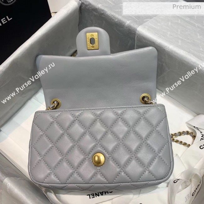 Chanel Lambskin &amp; Gold-Tone Metal Flap Bag AS1787 Grey 2020 (SS-20042244)