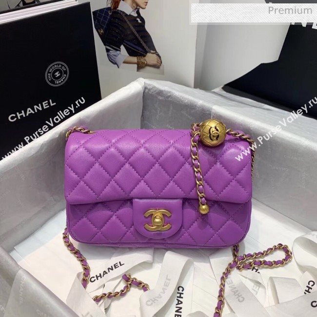 Chanel Lambskin &amp; Gold-Tone Metal Flap Bag AS1787 Purple 2020 (SS-20042245)